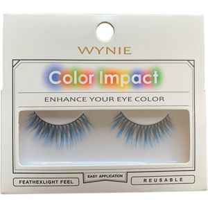 Wynie - Nep Wimpers - Valse Wimpers - Fake Lashes - Blauw Zwart - 1,7 cm. lang - Zonder lijm - 1 Paar - UA153417