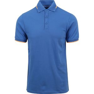 Suitable - Fluo B Polo Blauw - Slim-fit - Heren Poloshirt Maat L