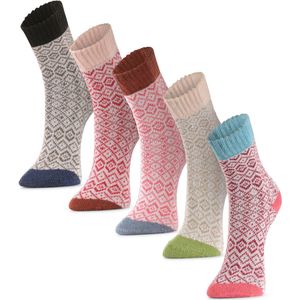 Alpaca-wollen sokken (Maat 36-41) - 3 Paar - Thermo - Met Hartje - Random Mix - Warme sokken - Winter sokken - American Alpaca - Vrouwen