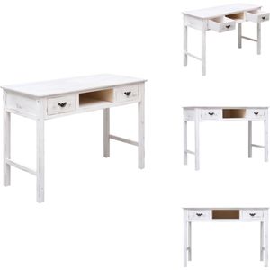 vidaXL Wandtafel - Wandtafels - Bijzettafel - Console Tafel - Wandtafel 110x45x76 cm hout antiekwit