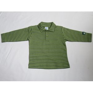 Petit Bateau - Jongens - Polo - Streepje , groen / marine - 1 jaar 74