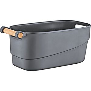 AVOID® Retro Opbergmand 10L – Handige Kunststof Opbergbox – Organizer voor Keukenkast, Koelkast & Badkamer – Zwart
