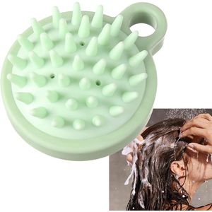 Hoofdmassageborstel voor roosreductie en haargroeistimulatie - dieptereiniging en haarverzorging - waterdichte siliconen haarmassageborstel (groen)
