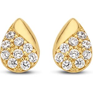 New Bling Goud 9NBG 0090 Oorknop Druppel - Zirkonia - 6mm - Goud