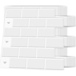 White-Label® Plaktegels - Tegelsticker Keuken - Wandpanelen Zelfklevend - Wit