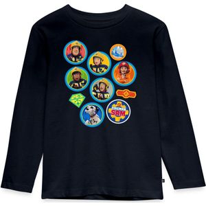 Brandweerman Sam™ Brandweer Team Embleem Ontwerp Premium T-Shirt Kinderen Met Lange Mouwen
