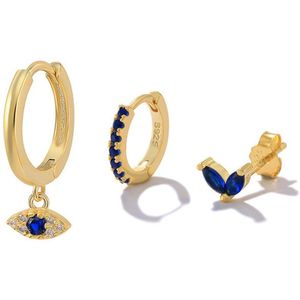 Oorringen Set Evil Eye 18k Vergulde Oorbellen