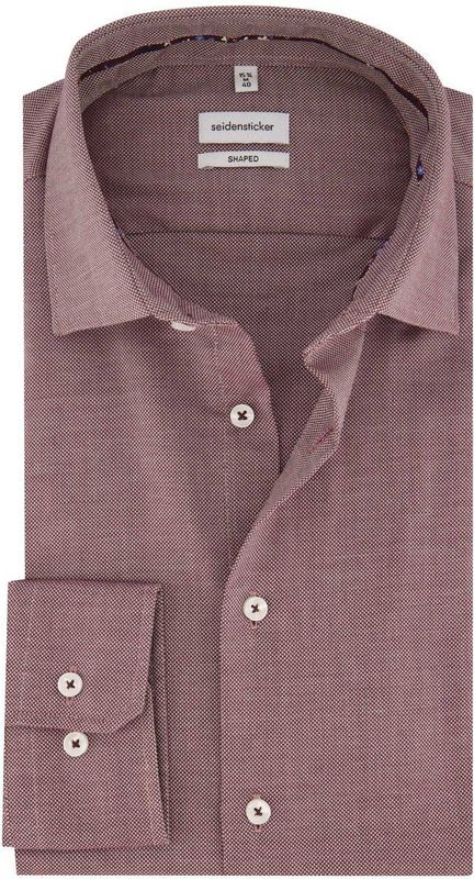 Seidensticker business overhemd Shaped rood geprint wide spread boord