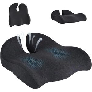 Allecto Plus - Ergonomisch traagschuim zitkussen voor bureaustoel en auto's