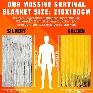 Emergency Thermal Deken 10 Stukken 210×160cm Isotherm Deken voor Redding Beschermt tegen Kou Regen Hitte en Wind Outdoor
