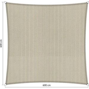 Shadow Comfort® Vierkantige schaduwdoek - UV Bestendig - Schaduwdoek vierkant - Zonnedoek - 600 x 600 CM - Sahara Sand
