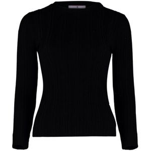 Hailys LS V TP LI44MERA Dames Shirt met lange mouwen - zwart - M