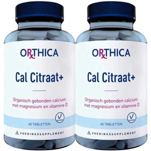 Orthica - Cal Citraat+ - Vitamine D - 100 Tabletten - Organisch Gebonden Calcium