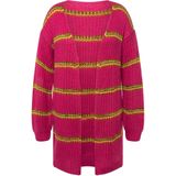 MIAMODA MIAMODA - Dames - Vest strepen open model lange mouwen - Fuchsiaroze - Maat 44+