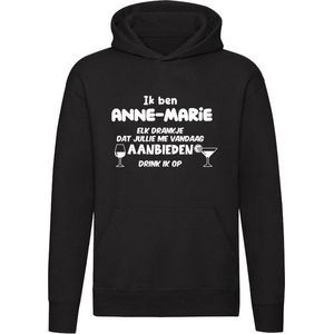 Ik ben Anne-Marie, elk drankje dat jullie me vandaag aanbieden drink ik op Hoodie | jarig | verjaardag | vrijgezellenfeest | kado | naam | Trui | Sweater | Capuchon