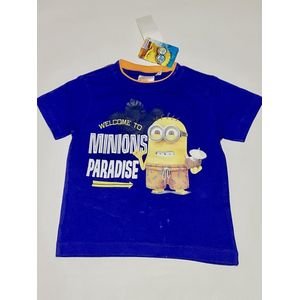 Minions T-shirt - Minions Paradise - blauw - maat 98/104 (4 jaar)