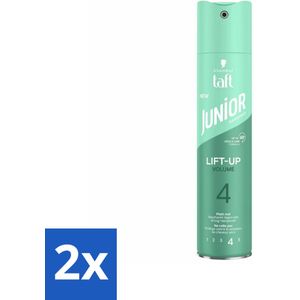 2 x Taft - Lift-Up Volume 4 - Haarspray - Extra volume voor kids - 250 ml - Haarspray Voor Kinderen - Volume Haarspray - Taft Junior - Kinderhaarspray - Haarspray Voor Kids
