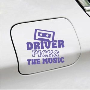 Bumpersticker - Driver Picks The Music - 11x11 - Paars
