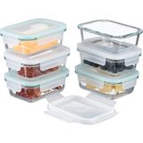 Vershoudbakjes - Set van 6 - Glas - Luchtdicht - 370 ml