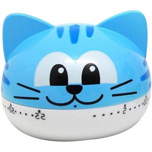 Mechanische timer met kattendesign - handig voor keukengebruik - 55 minuten - meerkleurig