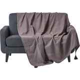 Homescapes - Rajput - Deken - Grijze Houtskool - Handgeweven - 150 x 200 cm