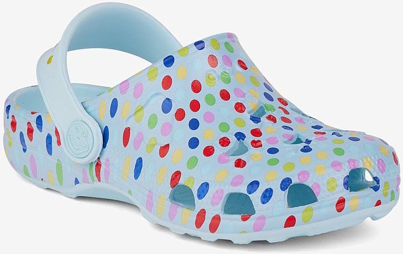 Kinderklompen coqui little frog lt. blauwe stippen 31/32