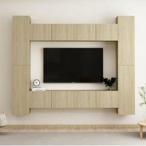 The Living Store TV-meubel - Stereokast - Kleur- Sonoma Eiken - Afmetingen (L)- 80x30x30 cm (BxDxH) - Afmetingen (M)- 30.5x30x90 cm (BxDxH)