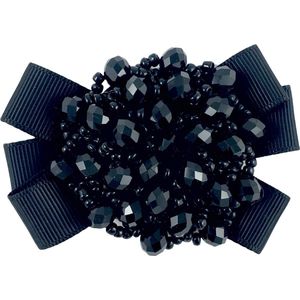 Rozet Met Strik Opnaai Fashion Part 7.3 cm / 5.1 cm / Zwart