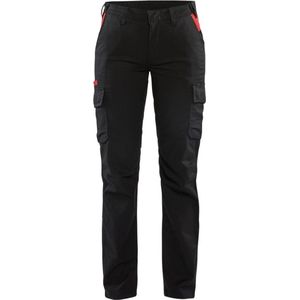 Blaklader Dames industrie werkbroek stretch 7144-1832 - Zwart/Rood - C50