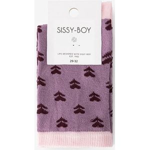 Sissy-Boy - Lichtpaarse sokken met hartjes bloemenprint
