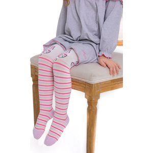 RobyKris Kids Trendy Maillot met strepen en uil - Katoen - Wit - Maat 104-110