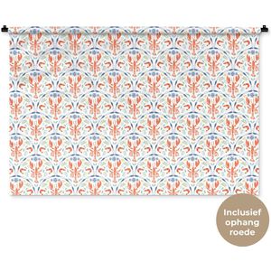 Wandkleed 120x80 cm - Wanddoek Sfeer - Oranje - Blauw - Groen - Wandtapijt - Wandkleden