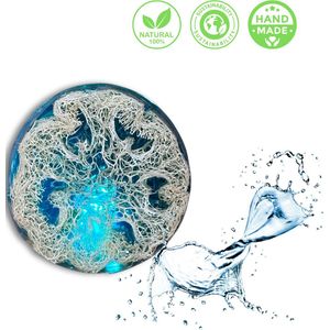 De Vitamineshop - Natuurlijke Ocean Zeep met Luffa – 100% Natuurlijke & Handgemaakte Loofah Scrubzeep - Handzeep - Douchezeep - Cadeau - 120 gr