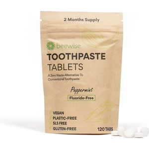 Tandpasta Tablets - Natuurlijke Ingrediënten - 120 Stuks - Pepermunt Smaak