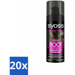 SYOSS - Uitgroeispray Donker Bruin - Snelle Tussenoplossing voor Uitgroei - Bulkverpakking - 20 stuks
