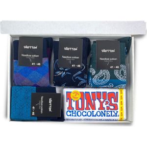 Naadloze sokken met chocolade - Giftbox - Cadeau - Munros - Wit - Maat 41-46