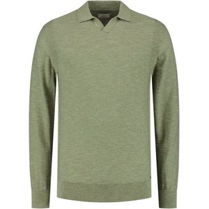 Dstrezzed - Polo Longsleeve Groen - Modern-fit - Heren Poloshirt Maat XL