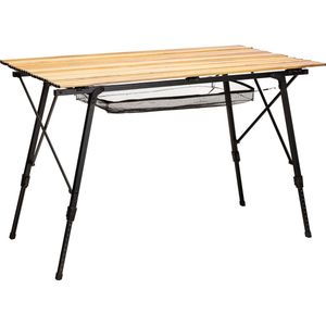 Skandika Jamsa Campingtafel - Campingtafel – Opvouwbare campingtafel voor 4 personen - Aluminium klaptafel, licht, 120 x 70 x 78 cm, inklapbaar, traploos in hoogte verstelbaar, belastbaar tot 30 kg, draagtas - Balkon, terras, camping, tuin - hout