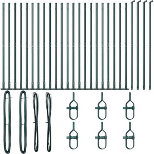 vidaXL - Fence - Posts - Set - van - 52 - Groen - Staal - 3.2 - x - 3.2 - x - 88.5 - cm - Duurzaam