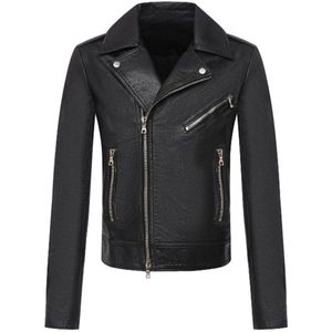Luxurious Leather Jacket with Zipped Cuffs and Side Pockets -
