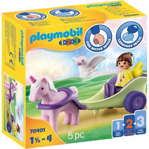 PLAYMOBIL 1.2.3 Eenhoornkoets met Fee - 70401