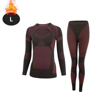 Nivard Thermokleding Dames - Thermobroek - Thermoset - Thermolegging - Winter - Thermoshirt - Bordeauxrood - S