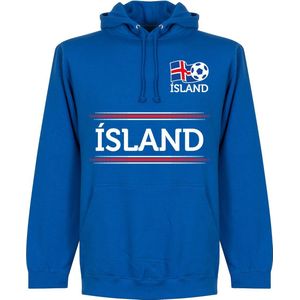 IJsland Team Hooded Sweater - Blauw - Kinderen - 92/98
