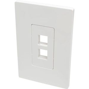 Tripp-Lite N080-102 2-Port Single-Gang Universal Keystone Wallplate, White, TAA TrippLite