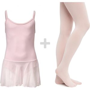Balletpakje en Balletpanty Roze | Ballerina Outfit | Balletset | Meisjes Balletpak | Papillon | Maat 140 | 10 jaar