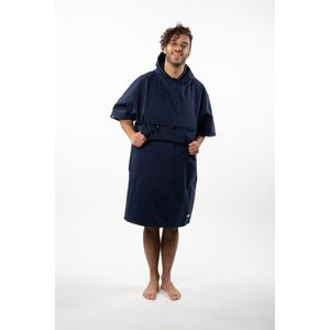 UITVERKOOP! Belieff® Poncho voor dames en heren - 100% gerecycled materiaal - Water- en wind afstotend - handzakken - Ademend materiaal - Navy blauw