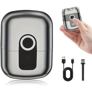 Digitale 2-Blade Scheerapparaat - Mini Usb Oplaadbare Full Body Shaver + Baardtrimmer - Lichtgewicht maar Krachtig - Perfecte Lichaamshaar Verzorging voor Dames en Heren - Digitale Batterij Indicator - Kleur: Grijs