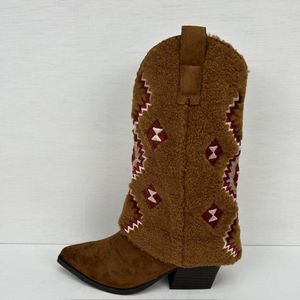 Cowboylaarzen met teddy flap camel Camel / 36
