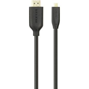 Belkin HDMI Aansluitkabel HDMI-A stekker, HDMI-micro-D stekker 3.00 m Zwart F3Y030bf3M-P Audio Return Channel (ARC), Ve