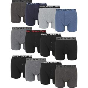 Heren Knoop Fly Boxer Shorts - Pack van 12, Multi Kleuren, M